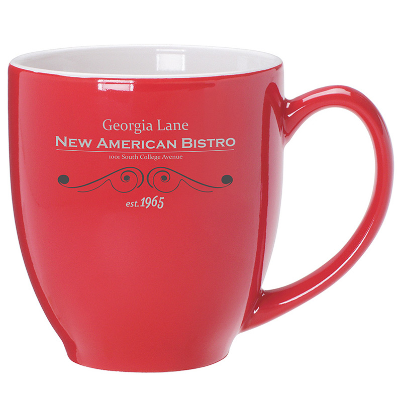 Bistro Mug 16 oz. Red Out/ White In