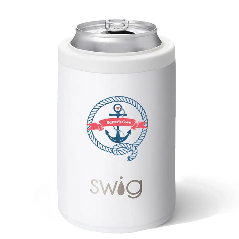 Combo Can & Bottle Cooler 12 oz Matte White